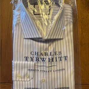 Charles Tyrwhitt Men's Blue Striped Shirt